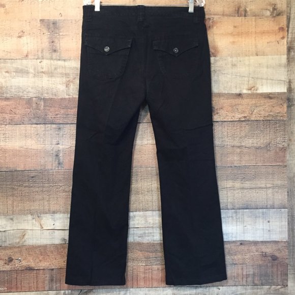 Tommy Hilfiger Black Low Rise Boot Cut Twill Trouser Pants Size 8 w/ 29" Inseam - Picture 3 of 7